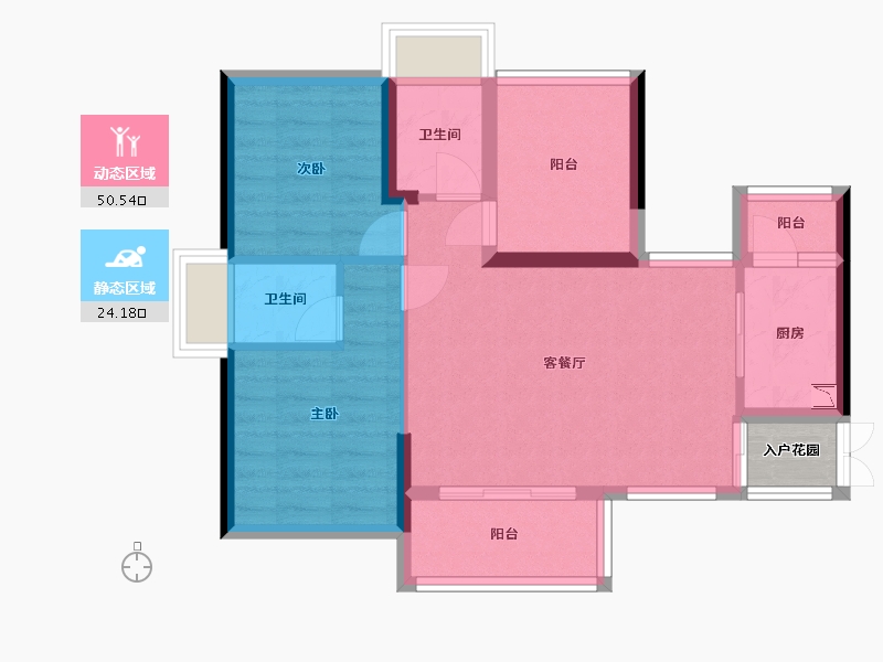 广东省-肇庆市-鼎湖春天-68.27-户型库-动静分区