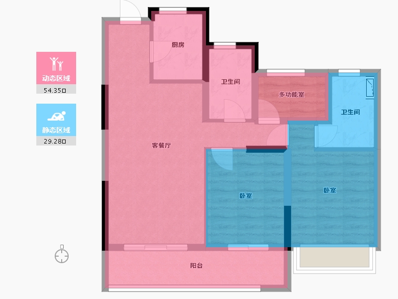 浙江省-杭州市-大家栖溪-73.82-户型库-动静分区