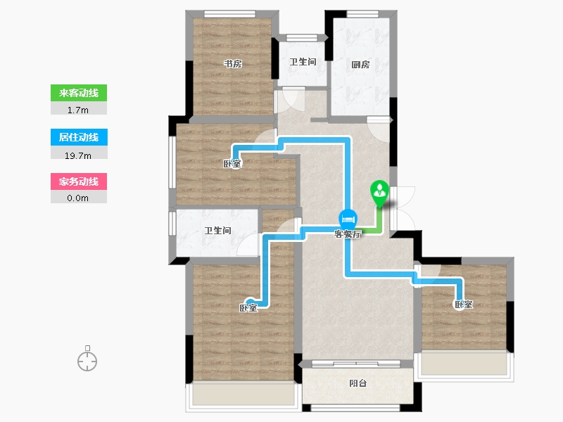 浙江省-湖州市-新宏水岸蓝庭-92.00-户型库-动静线