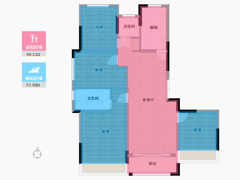 浙江省-湖州市-新宏水岸蓝庭-92.00-户型库-动静分区