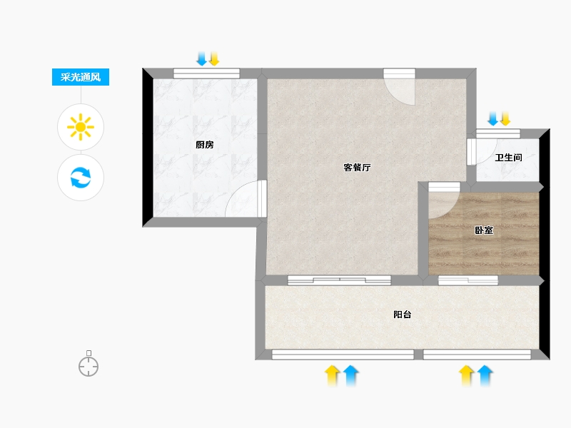 福建省-漳州市-福晟钱隆公馆-50.90-户型库-采光通风