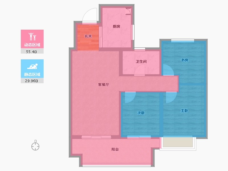 安徽省-阜阳市-保利颍州堂悦-75.87-户型库-动静分区