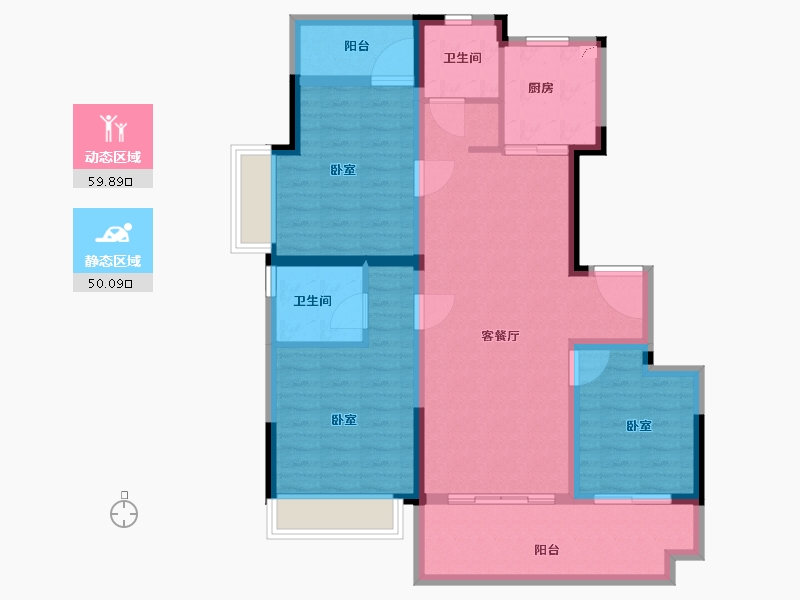 安徽省-合肥市-龙湖丽丰西宸原著-98.00-户型库-动静分区