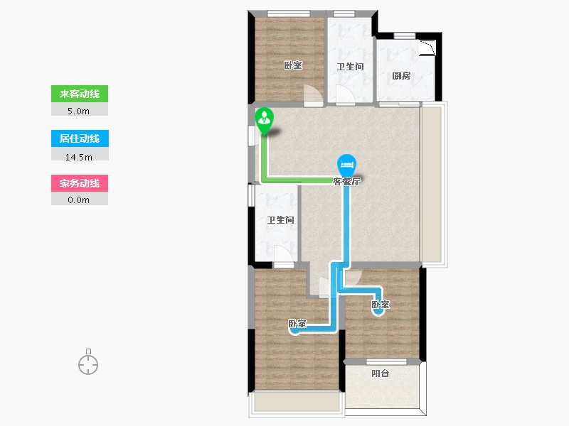 浙江省-杭州市-星创城-92.54-户型库-动静线