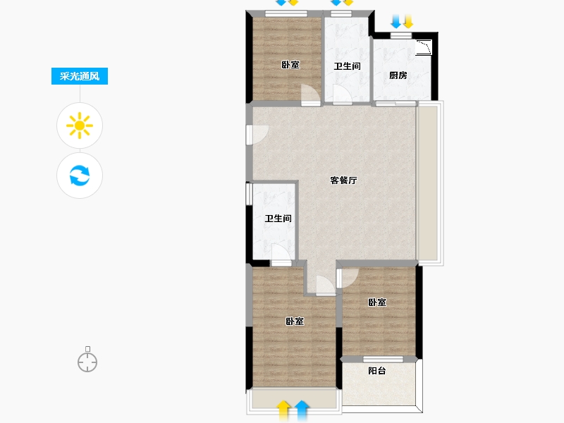 浙江省-杭州市-星创城-92.54-户型库-采光通风