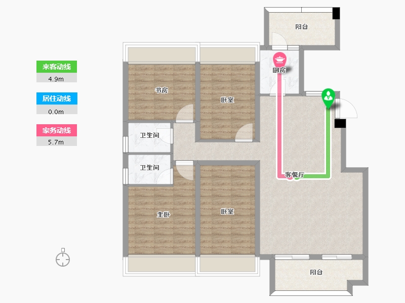 安徽省-亳州市-鸿路橘子洲-110.92-户型库-动静线