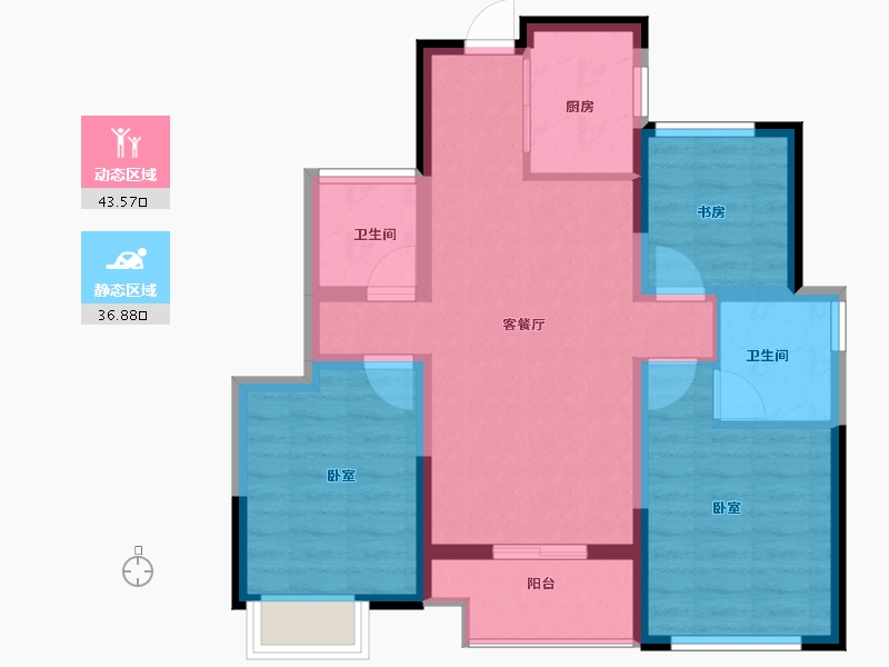 浙江省-嘉兴市-交投祥生白鹤郡-71.00-户型库-动静分区