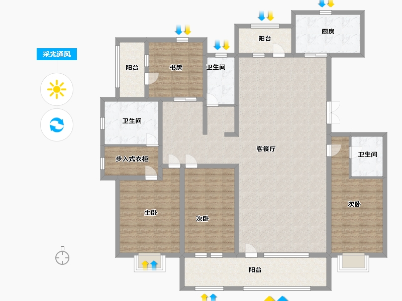 山东省-青岛市-省房万豪庄园-177.01-户型库-采光通风