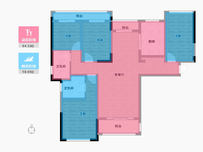 山西省-长治市-君汇·牡丹苑-107.82-户型库-动静分区