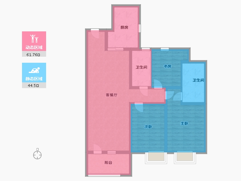 山东省-青岛市-金地金泽九里风华-94.00-户型库-动静分区