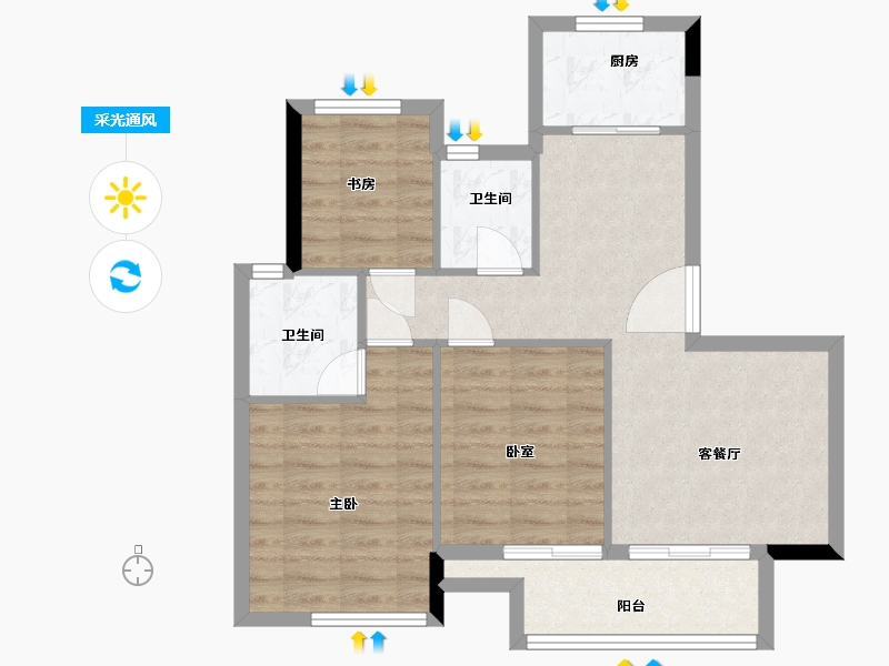 浙江省-湖州市-汎港润合-71.18-户型库-采光通风