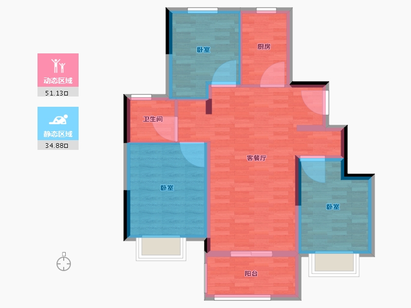 江苏省-镇江市-新城·悦隽-77.00-户型库-动静分区