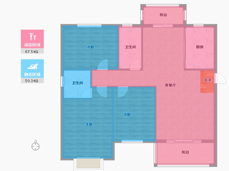 安徽省-黄山市-黄山学府苑-108.18-户型库-动静分区