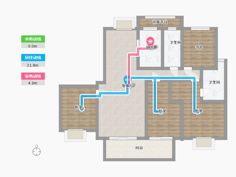 浙江省-温州市-瓯江国际新城-107.99-户型库-动静线