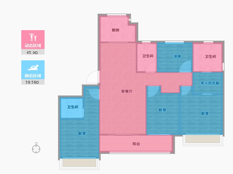 浙江省-嘉兴市-海盐合景天峻-114.00-户型库-动静分区