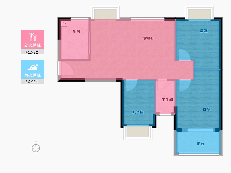 福建省-漳州市-住宅水晶湖畔-71.00-户型库-动静分区