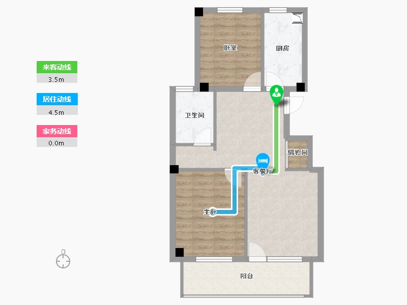 山东省-烟台市-状元府-66.92-户型库-动静线