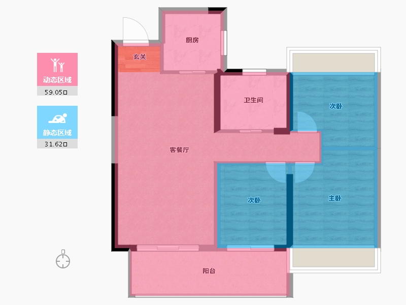 安徽省-阜阳市-成美·铂悦府-82.01-户型库-动静分区