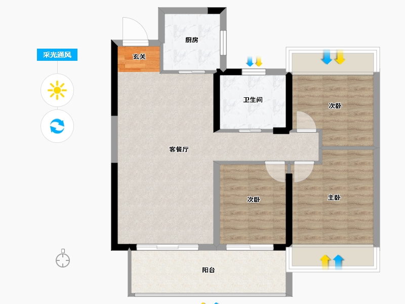 安徽省-阜阳市-成美·铂悦府-82.01-户型库-采光通风