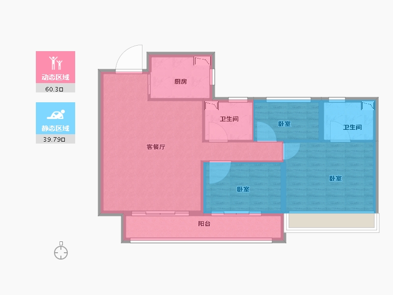 山东省-滨州市-滨州天泰·公园壹号-90.00-户型库-动静分区