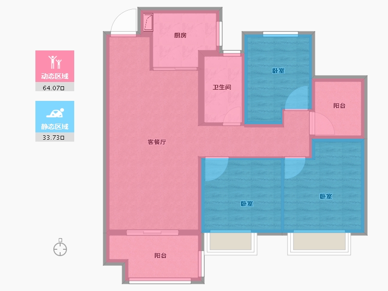 安徽省-合肥市-保利时代-87.00-户型库-动静分区