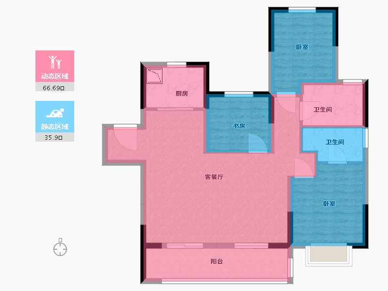 安徽省-合肥市-斌锋当代府MOMΛ-91.00-户型库-动静分区