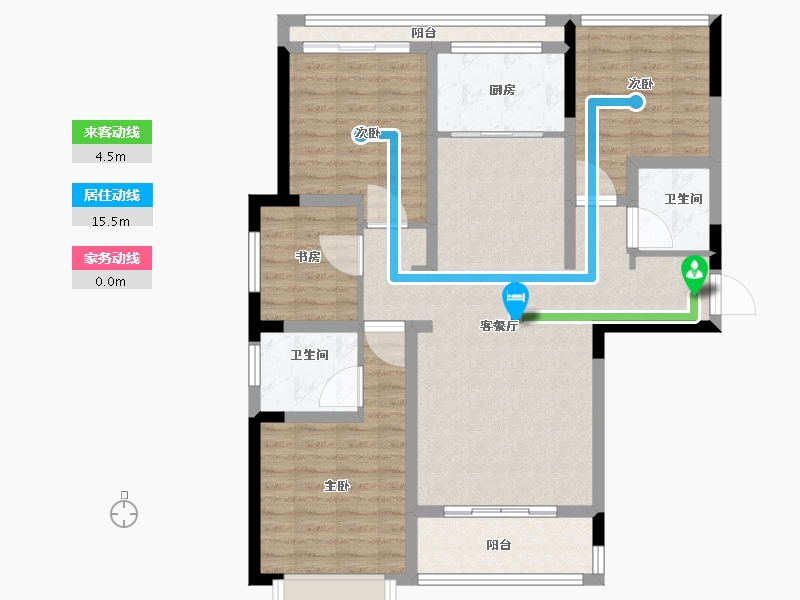 山西省-长治市-君汇·牡丹苑-101.35-户型库-动静线