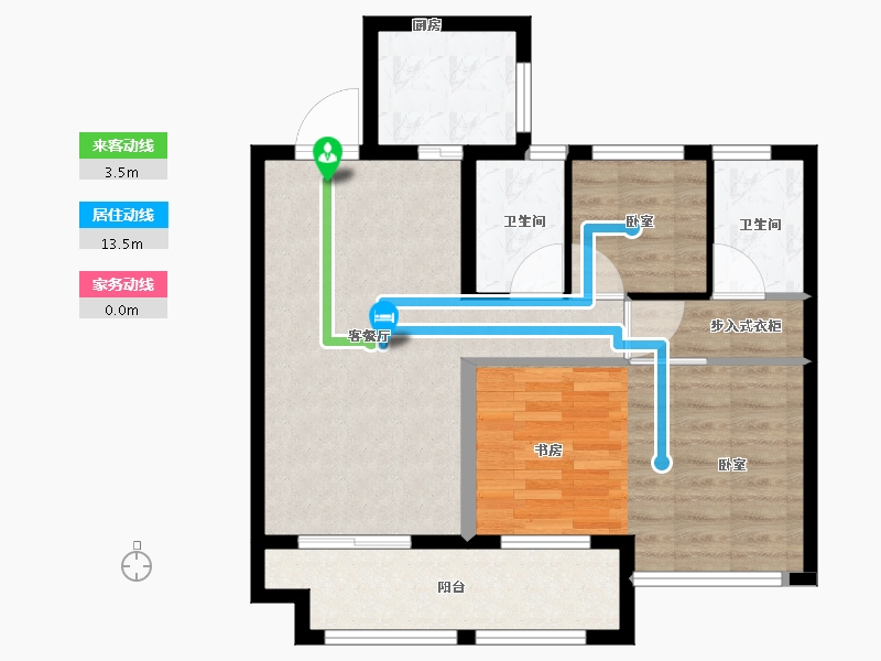 福建省-龙岩市-龙腾天宸-71.50-户型库-动静线