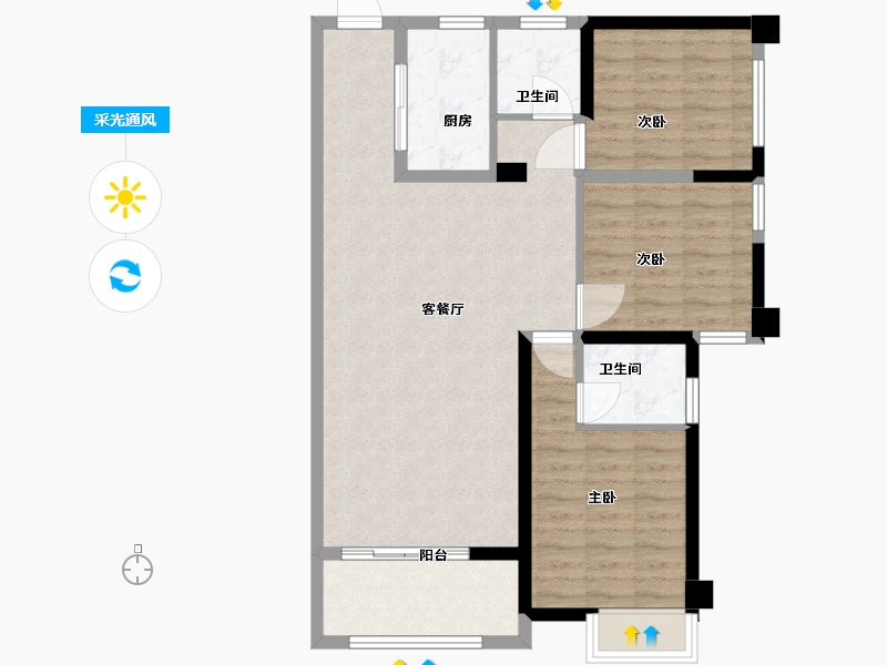 福建省-龙岩市-交发龙岩风景-88.00-户型库-采光通风