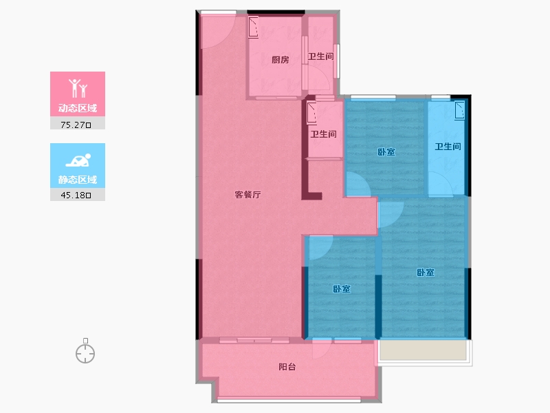 山东省-滨州市-碧桂园恒信·凤栖醴唐-108.00-户型库-动静分区