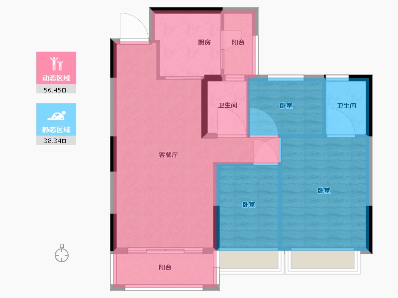 浙江省-湖州市-德清恒大珺庭-85.83-户型库-动静分区