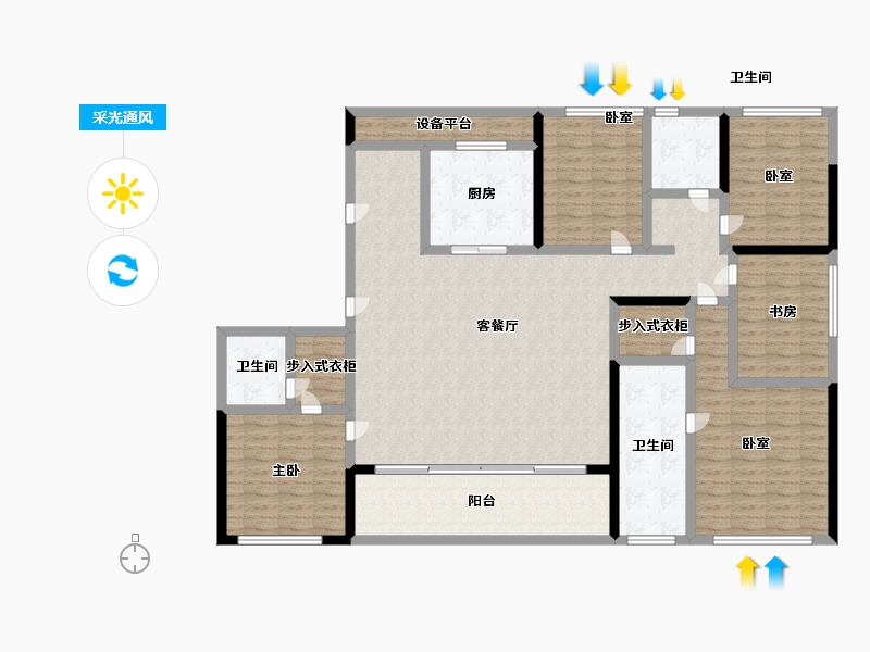 浙江省-温州市-滨江壹号-156.00-户型库-采光通风