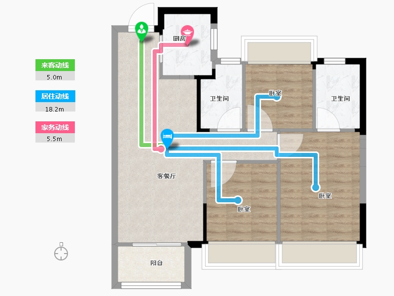 浙江省-嘉兴市-海盐合景天峻-71.00-户型库-动静线