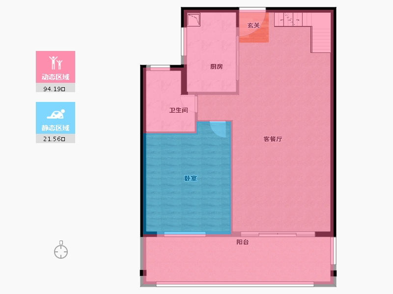 福建省-漳州市-禹洲雍江府-107.08-户型库-动静分区