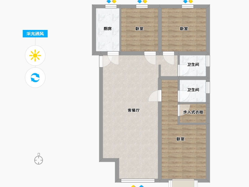 宁夏回族自治区-银川市-天骏.云景苑-77.44-户型库-采光通风