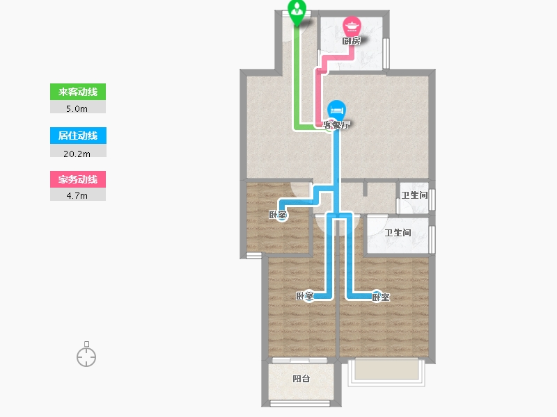 福建省-漳州市-金凯花园-76.97-户型库-动静线