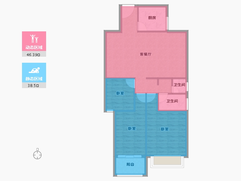 福建省-漳州市-金凯花园-76.97-户型库-动静分区