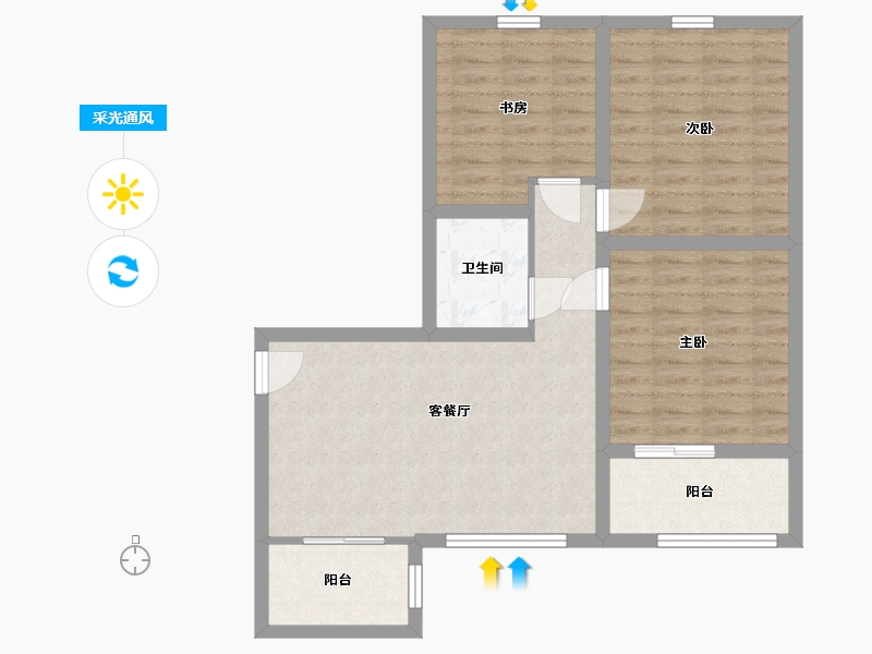 山东省-青岛市-明德小镇公寓-78.00-户型库-采光通风