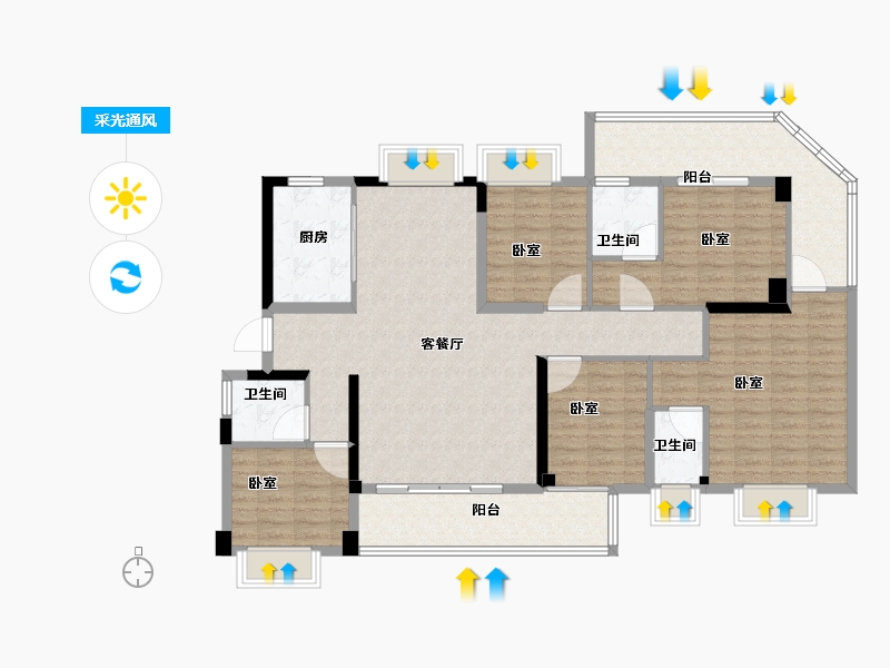 福建省-龙岩市-城发汇金望郡-138.00-户型库-采光通风