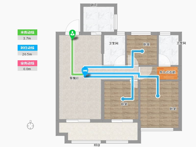 福建省-龙岩市-龙腾天宸-75.99-户型库-动静线