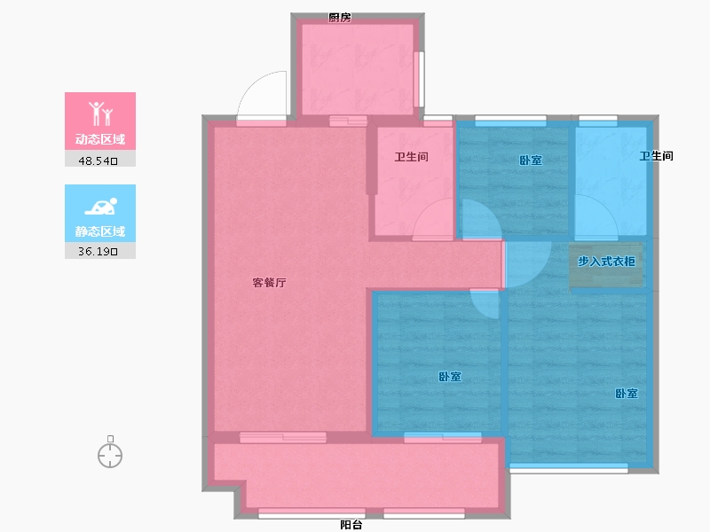 福建省-龙岩市-龙腾天宸-75.99-户型库-动静分区