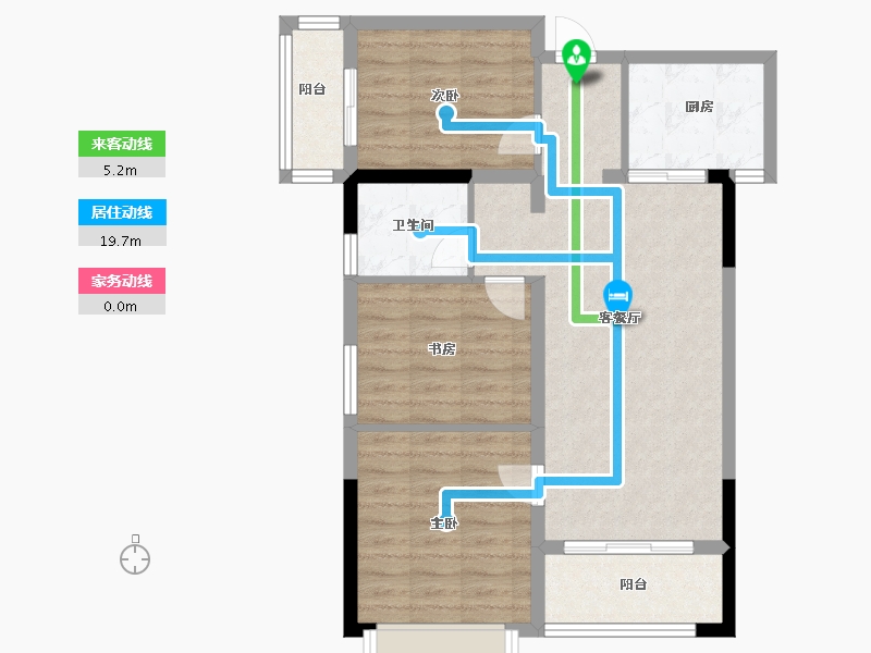 山西省-长治市-君汇·牡丹苑-76.86-户型库-动静线