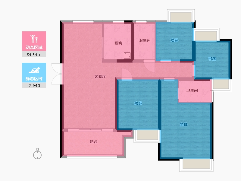 江西省-赣州市-东方君庭-100.00-户型库-动静分区