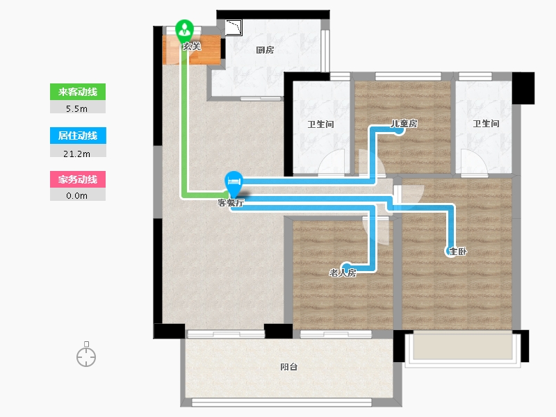 福建省-漳州市-建发玺院-85.91-户型库-动静线