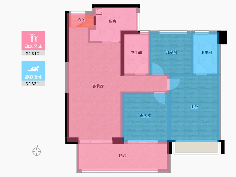 福建省-漳州市-建发玺院-85.91-户型库-动静分区