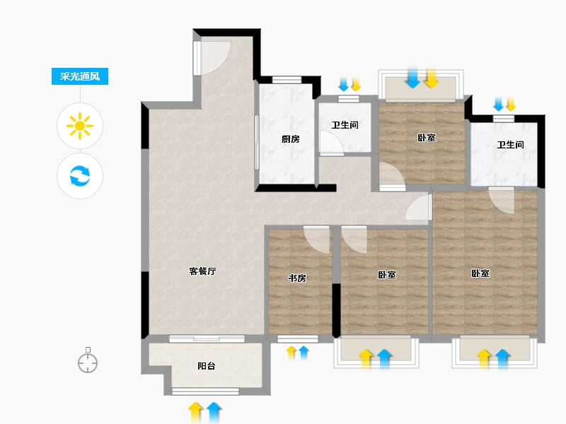 浙江省-湖州市-大发德光·融悦锦园-102.10-户型库-采光通风