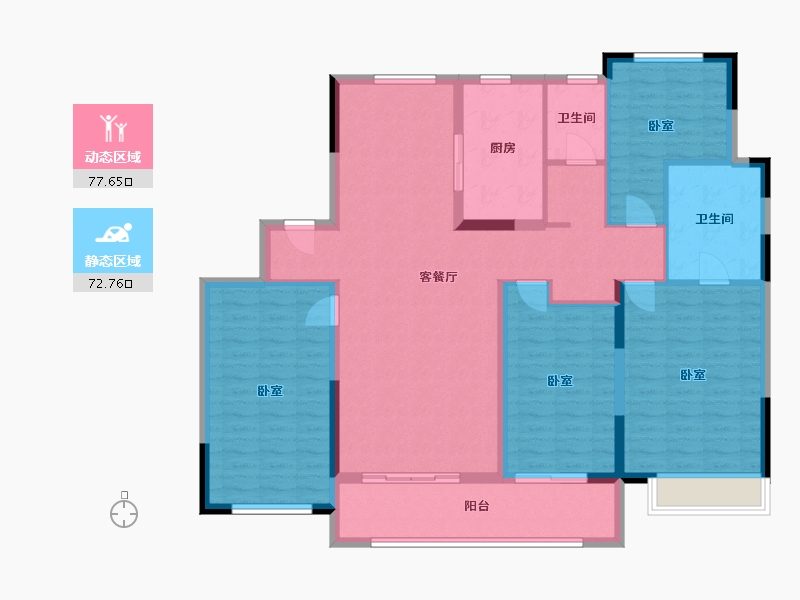 浙江省-宁波市-融创慈澜府-136.30-户型库-动静分区