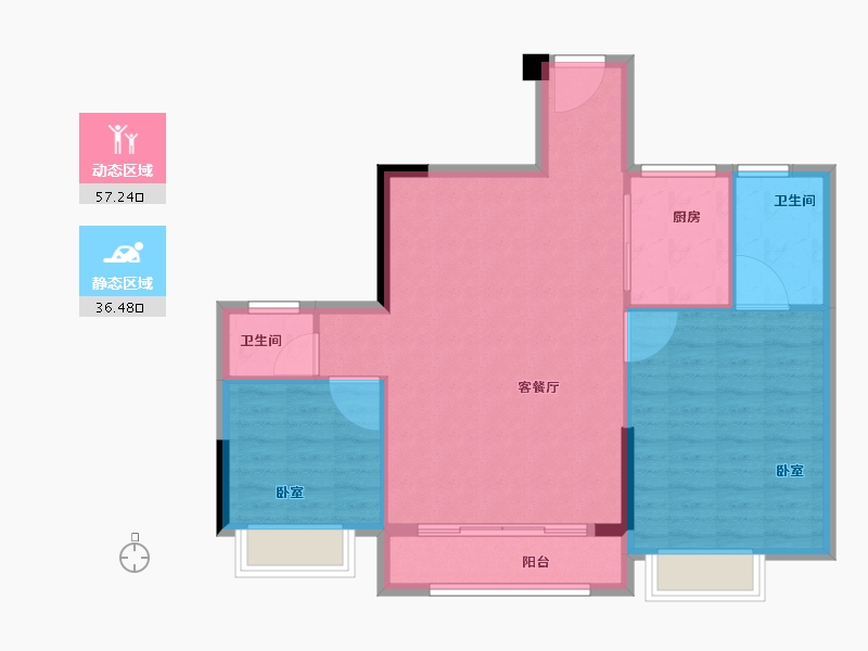 福建省-漳州市-云霄大唐印象-86.00-户型库-动静分区