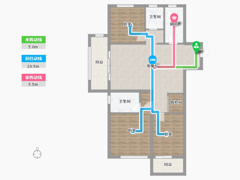 江苏省-镇江市-万科蓝山生活汇-98.01-户型库-动静线