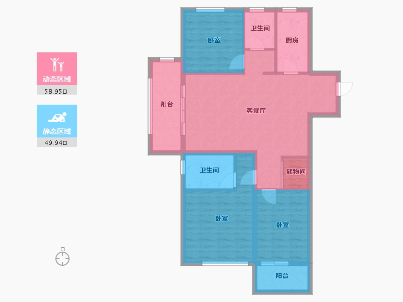 江苏省-镇江市-万科蓝山生活汇-98.01-户型库-动静分区